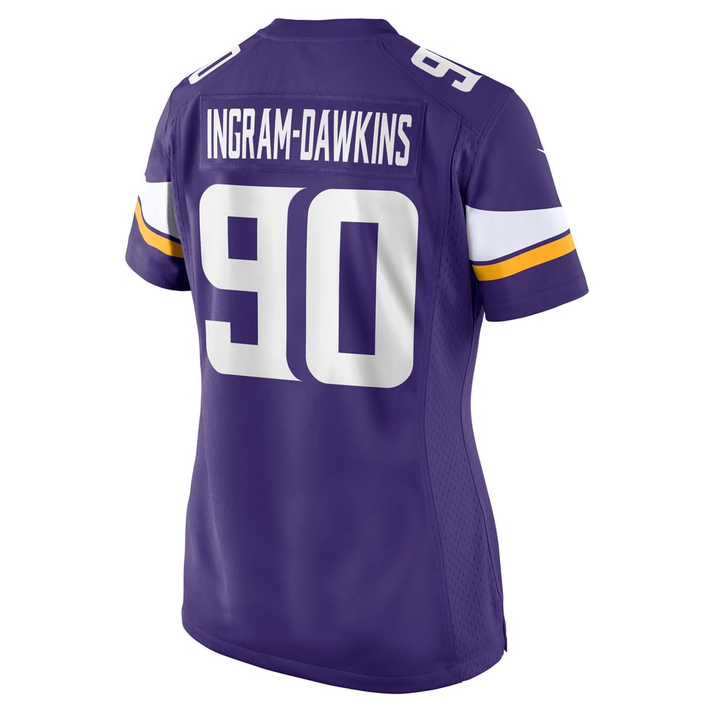 Women's Minnesota Vikings Tyrion Ingram-Dawkins Purple Team Game Jersey