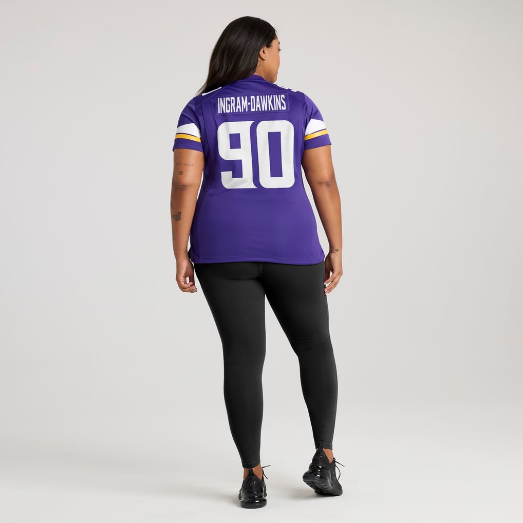 Women's Minnesota Vikings Tyrion Ingram-Dawkins Purple Team Game Jersey