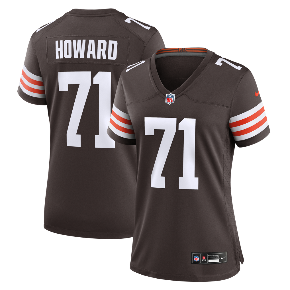 Women's Cleveland Browns Tytus Howard Brown Team Game Jersey