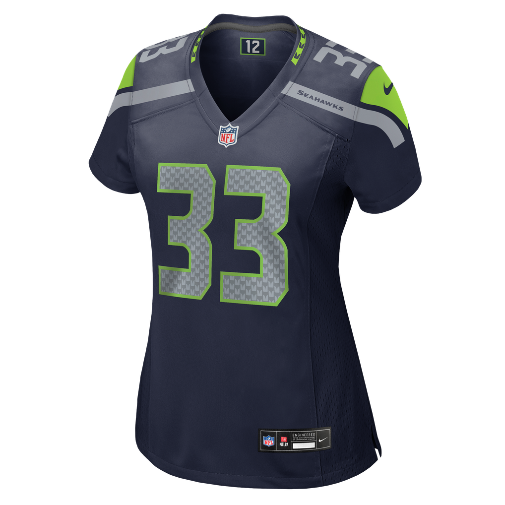 Women's Seattle Seahawks Velus Jones Jr. College Navy Team Game Jersey