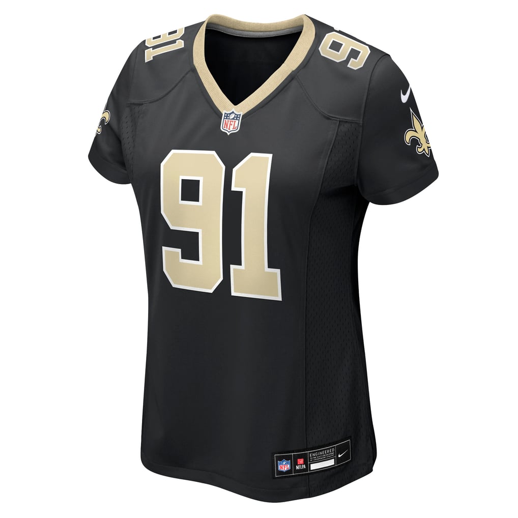Women's New Orleans Saints Vernon Broughton Black Team Game Jersey