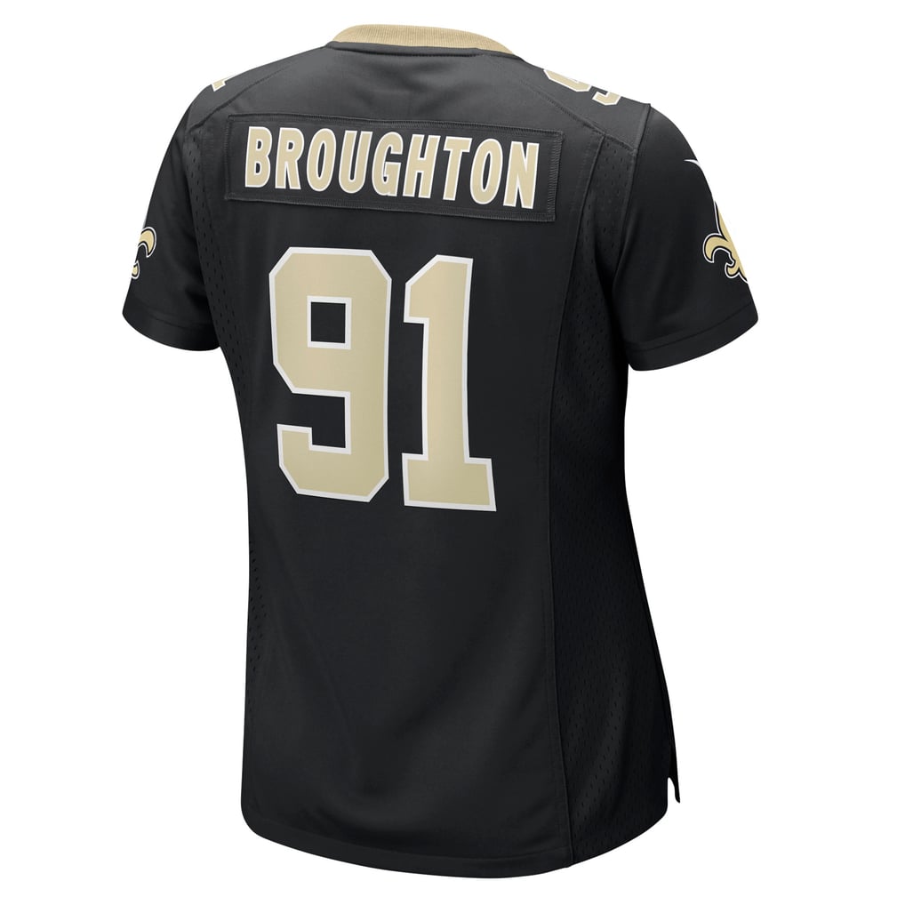Women's New Orleans Saints Vernon Broughton Black Team Game Jersey