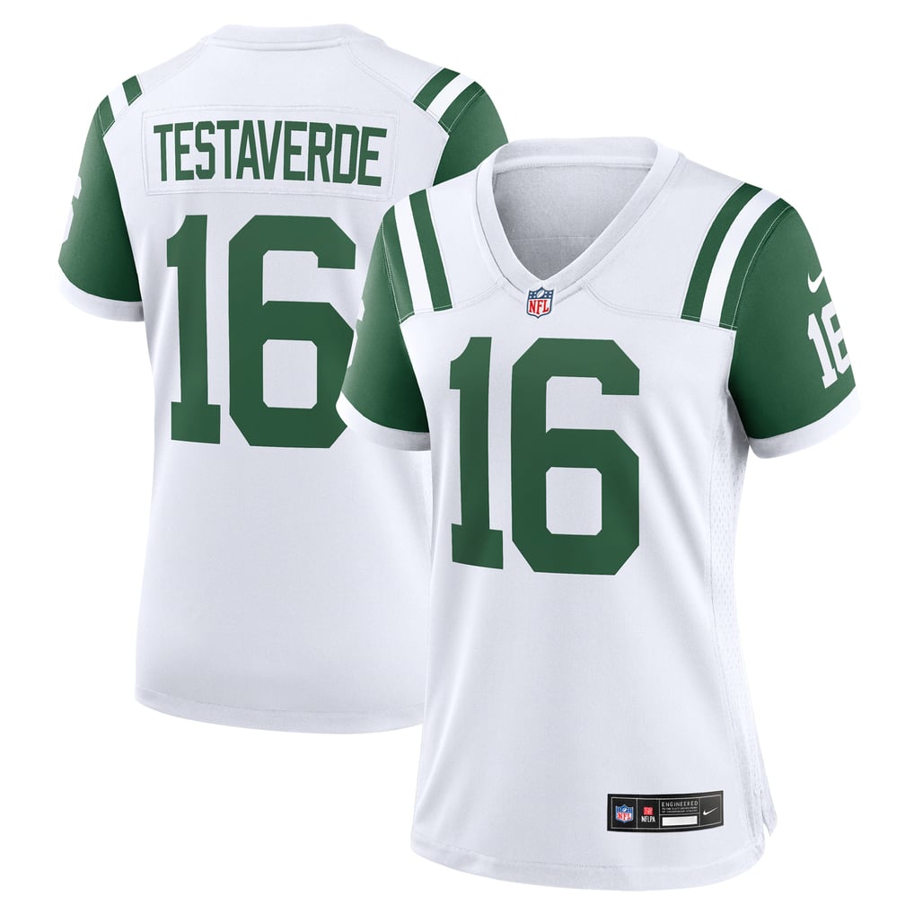 Women's New York Jets Vinny Testaverde White Classic Alternate Retired Player Game Jersey