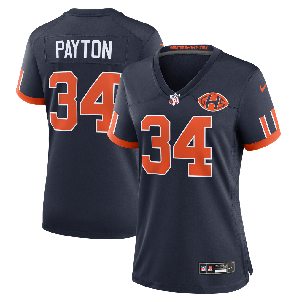Women's Chicago Bears Walter Payton Navy 2026 Rivalries Collection Game Jersey