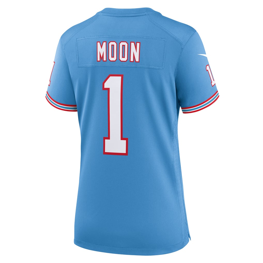 Women's Tennessee Titans Warren Moon Light Blue Oilers Throwback Retired Player Game Jersey
