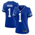 Women's Seattle Seahawks Warren Moon Royal Throwback Retired Player Game Jersey