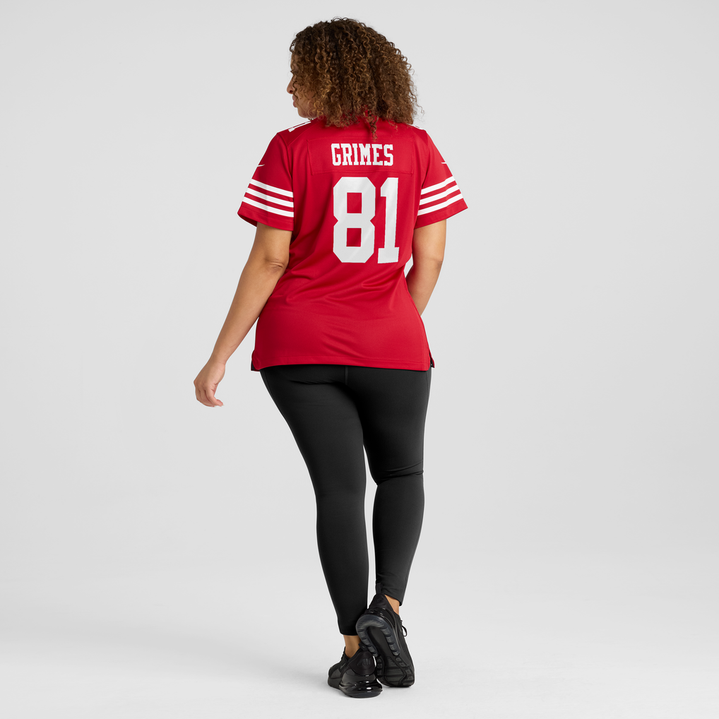Women's San Francisco 49ers Wesley Grimes Scarlet Team Game Jersey