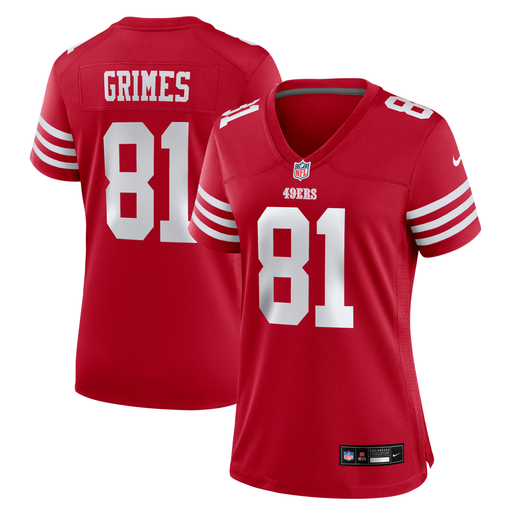 Women's San Francisco 49ers Wesley Grimes Scarlet Team Game Jersey
