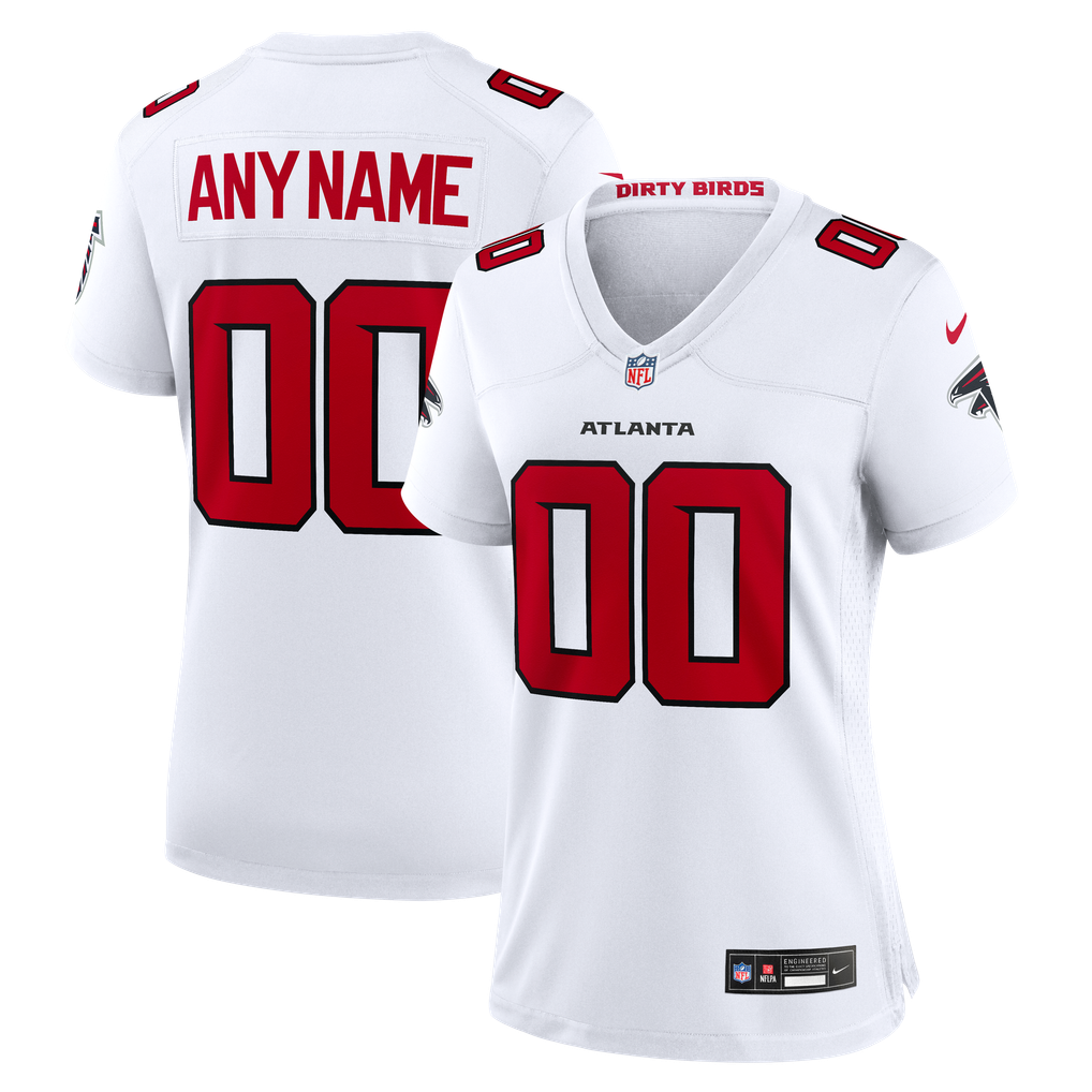 Women's Atlanta Falcons White Custom Game Jersey