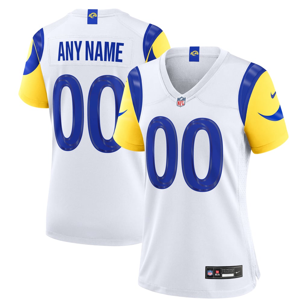 Women's Los Angeles Rams White Custom Game Jersey