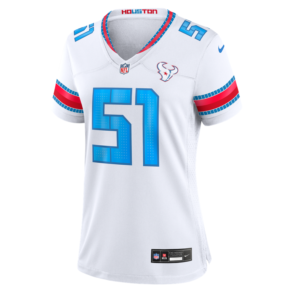 Women's Houston Texans Will Anderson Jr. White 2026 Rivalries Collection Game Jersey