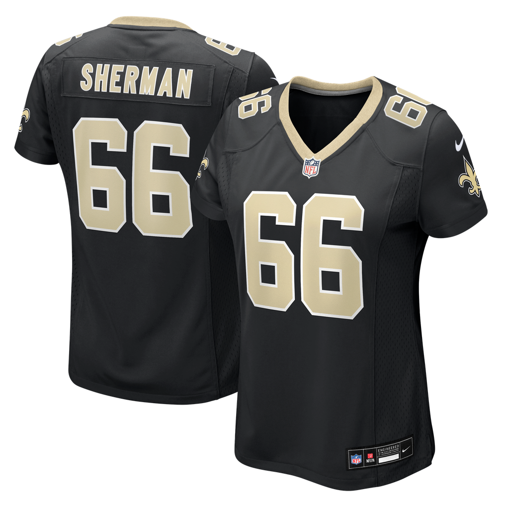 Women's New Orleans Saints William Sherman Black Team Game Jersey