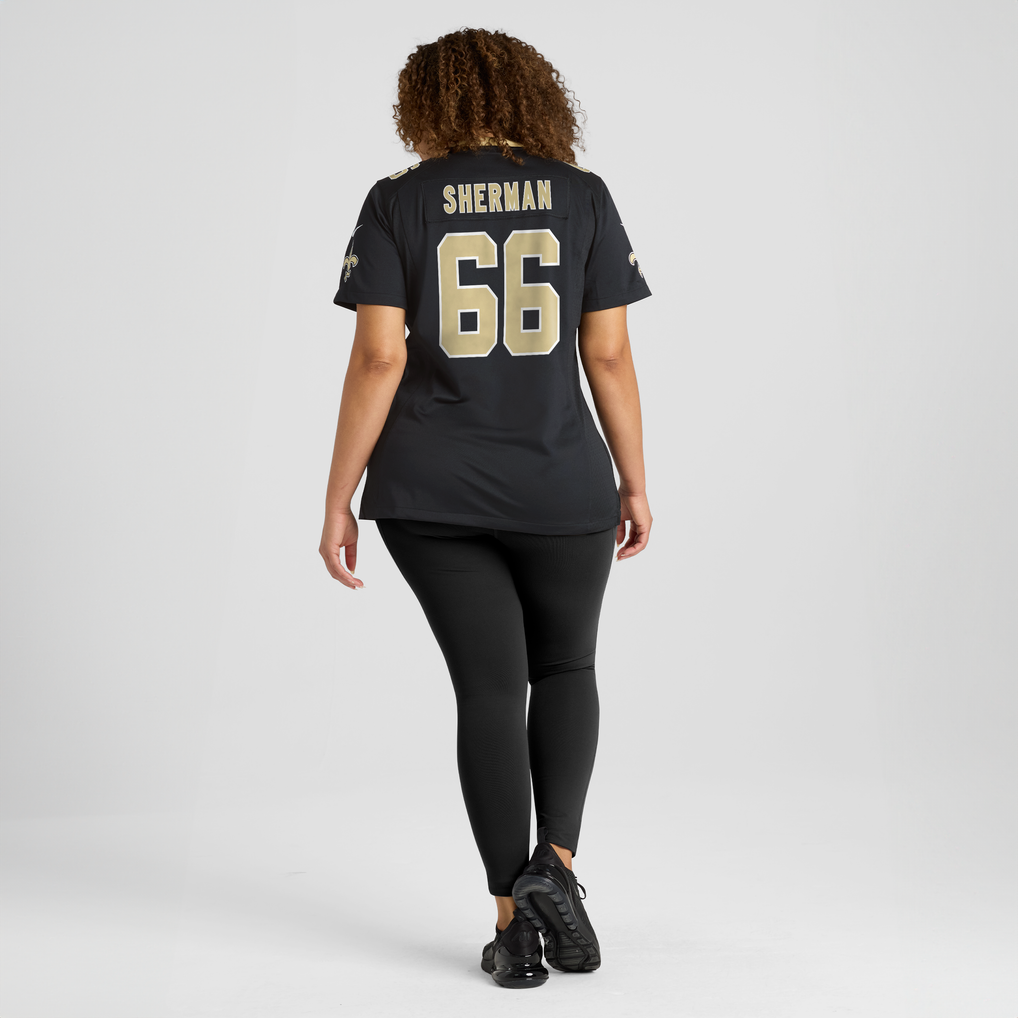 Women's New Orleans Saints William Sherman Black Team Game Jersey