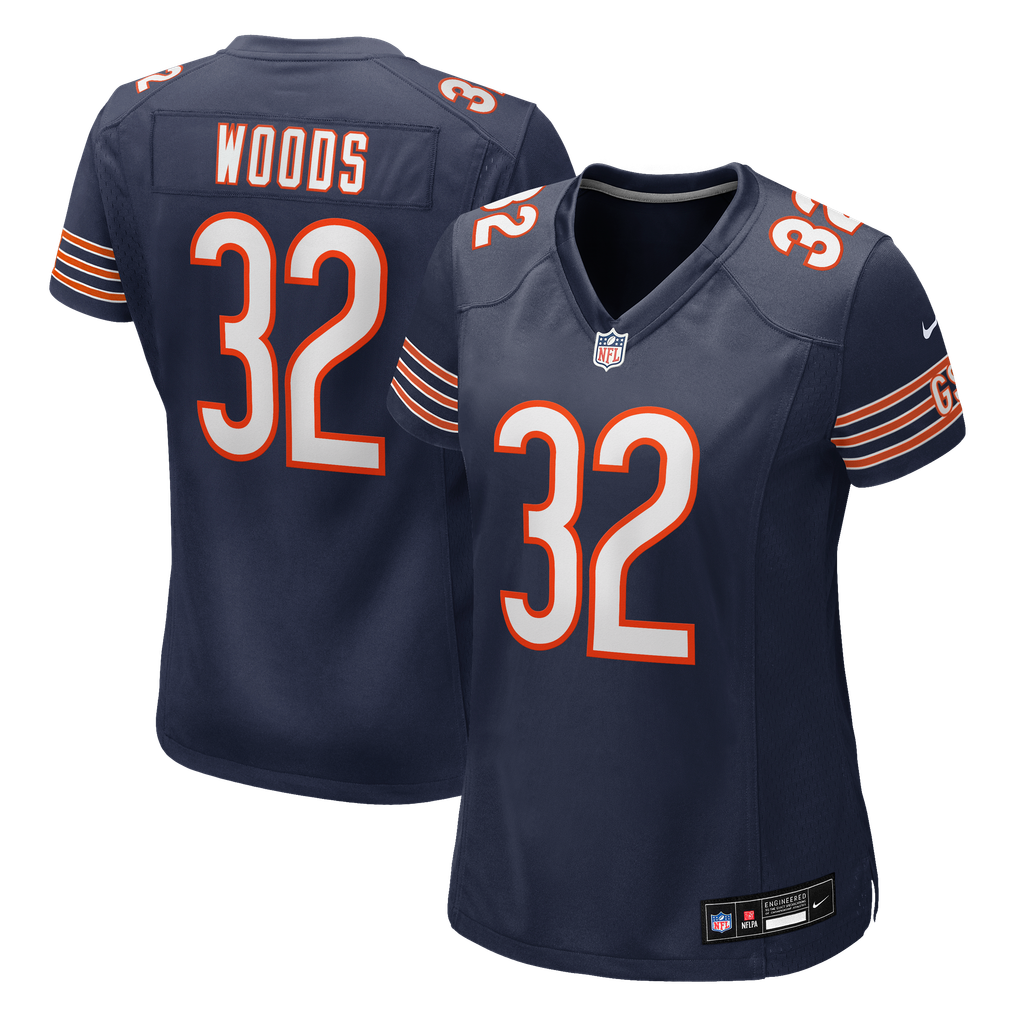 Women's Chicago Bears Xavier Woods Navy Team Game Jersey