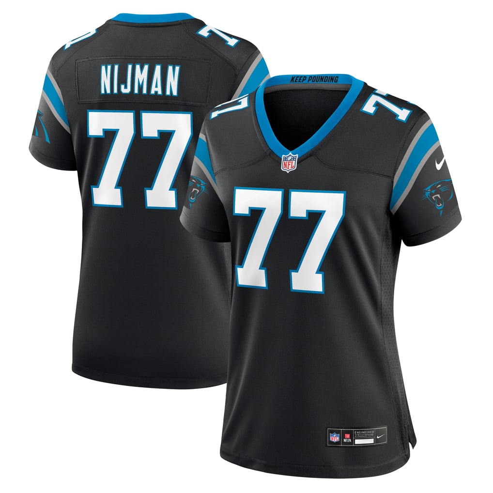 Women's Carolina Panthers Yosh Nijman Black Game Jersey