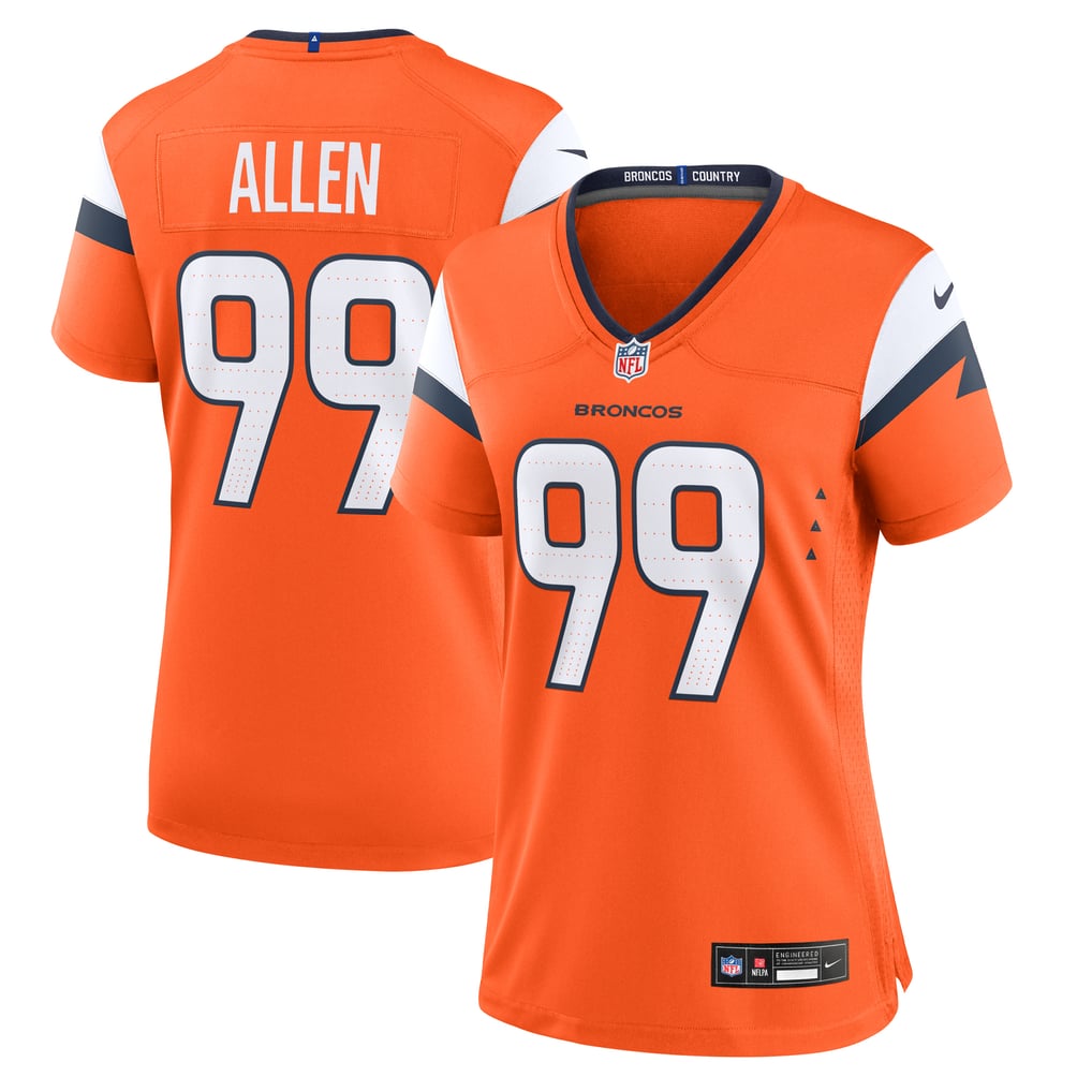 Women's Denver Broncos Zach Allen Orange Team Game Jersey