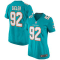 Women's Miami Dolphins Zach Sieler Aqua Game Jersey