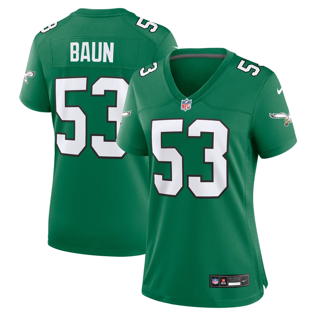 Women's Philadelphia Eagles Zack Baun Kelly Green Alternate Game Jersey