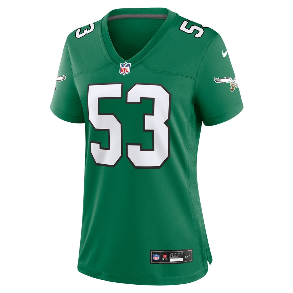 Women's Philadelphia Eagles Zack Baun Kelly Green Alternate Game Jersey