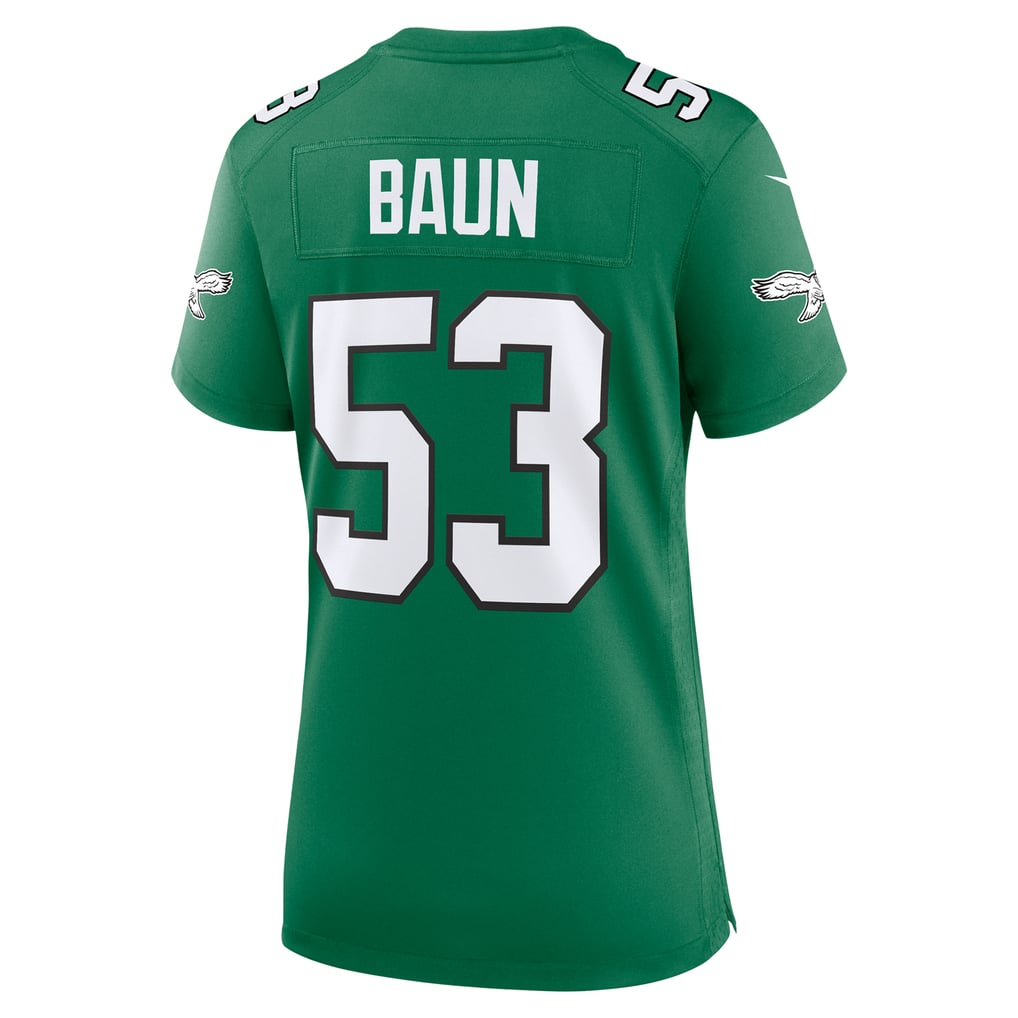 Women's Philadelphia Eagles Zack Baun Kelly Green Alternate Game Jersey