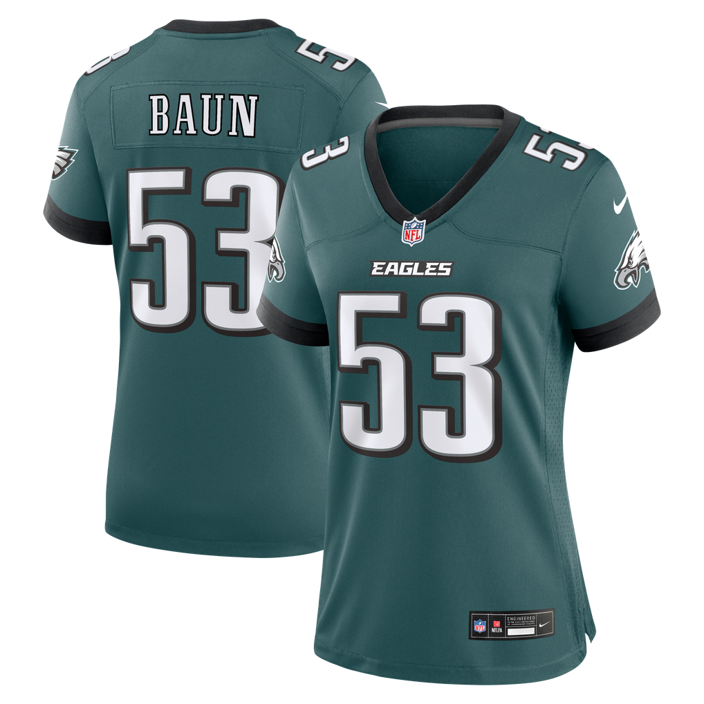Women's Philadelphia Eagles Zack Baun Midnight Green Team Game Jersey