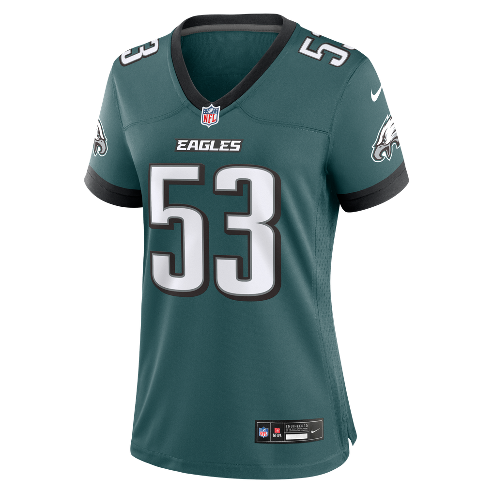 Women's Philadelphia Eagles Zack Baun Midnight Green Team Game Jersey