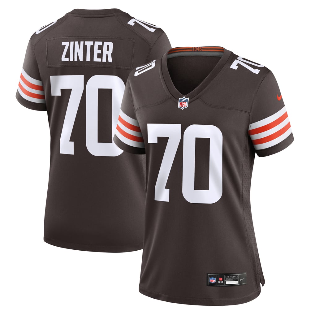 Women's Cleveland Browns Zak Zinter Brown Game Jersey