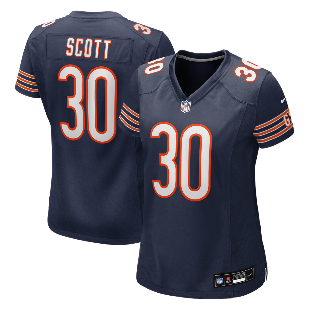 Women's Chicago Bears Zavier Scott Navy Team Game Jersey