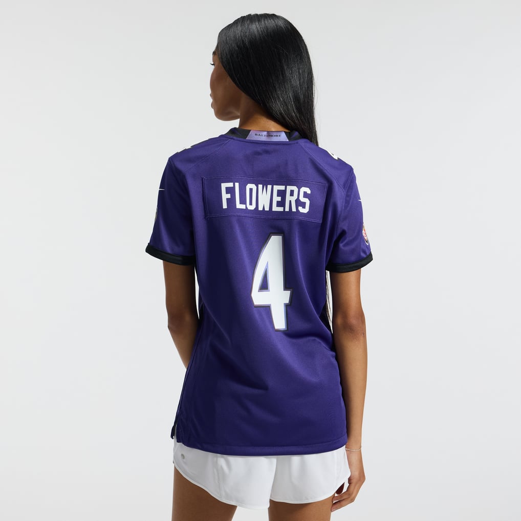 Women's Baltimore Ravens Zay Flowers Purple Team Game Jersey