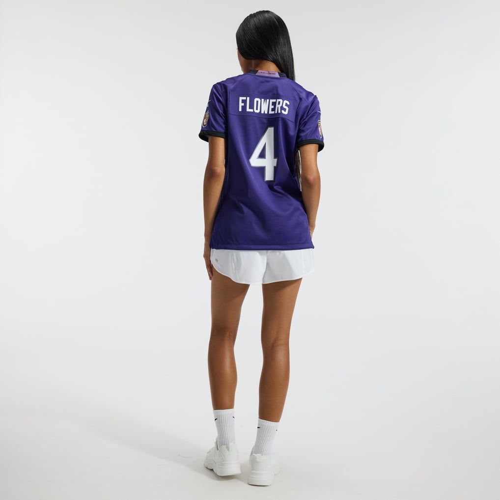 Women's Baltimore Ravens Zay Flowers Purple Team Game Jersey