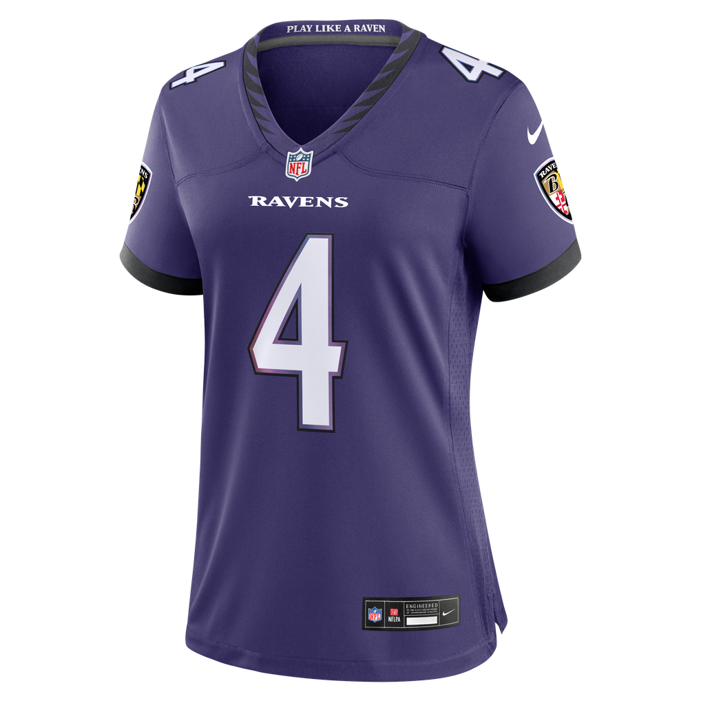 Women's Baltimore Ravens Zay Flowers Purple Team Game Jersey