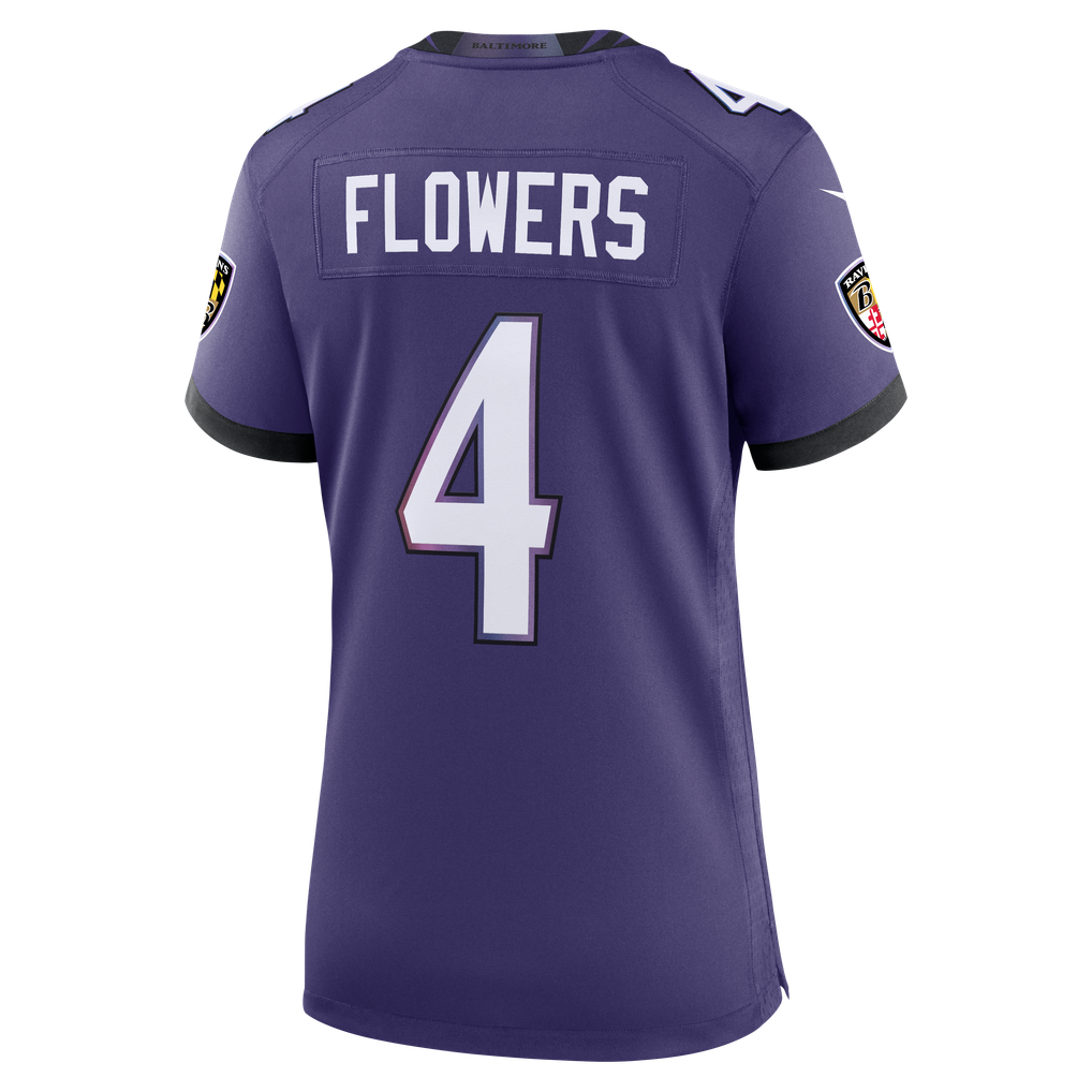 Women's Baltimore Ravens Zay Flowers Purple Team Game Jersey