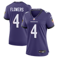 Women's Baltimore Ravens Zay Flowers Purple Team Game Jersey
