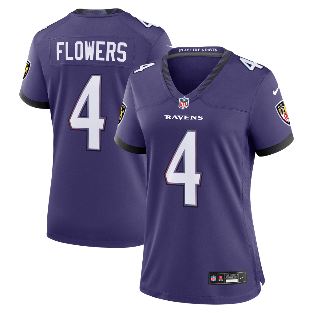 Women's Baltimore Ravens Zay Flowers Purple Team Game Jersey