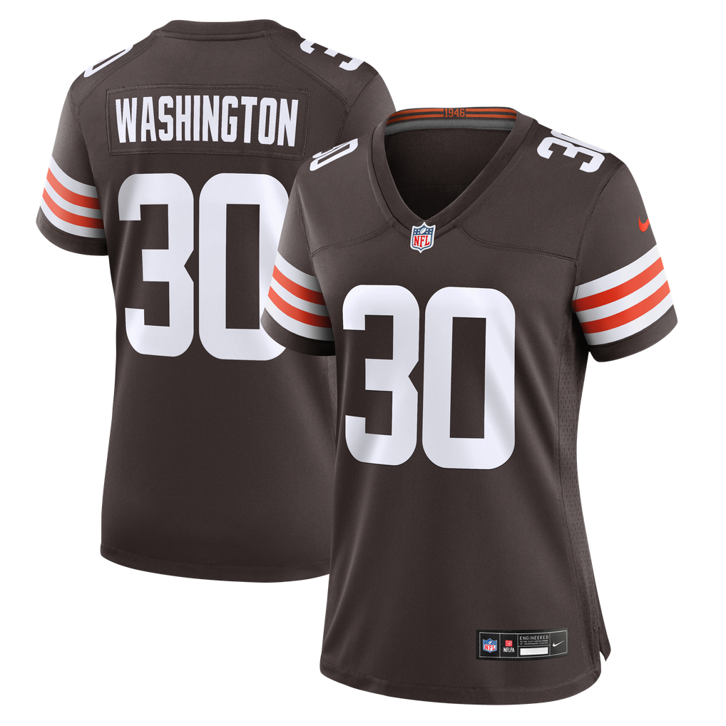 Women's Cleveland Browns Zion Washington Brown Team Game Jersey