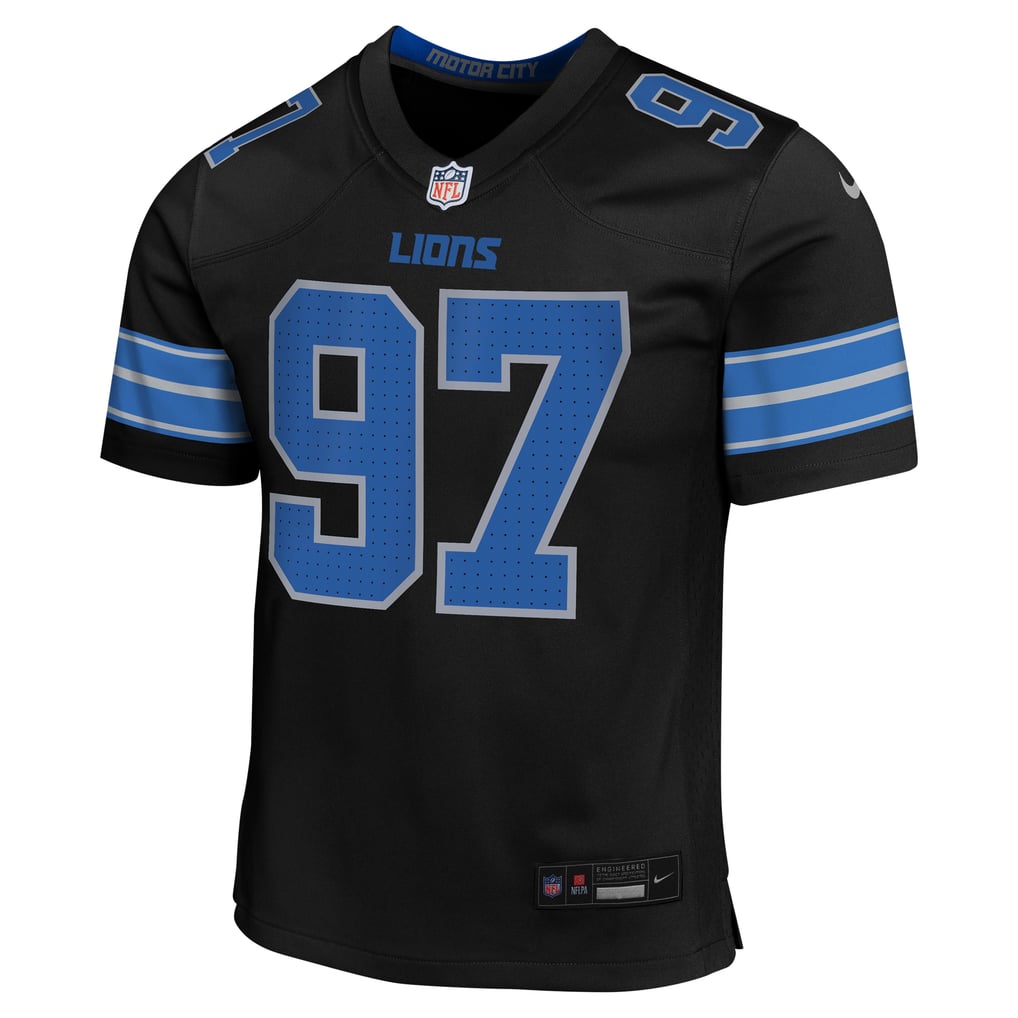 Youth Detroit Lions Aidan Hutchinson Black Game Jersey