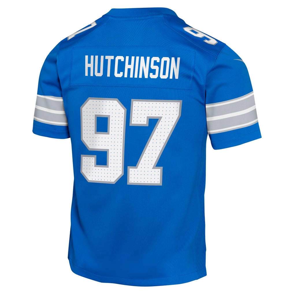 Youth Detroit Lions Aidan Hutchinson Blue Game Jersey