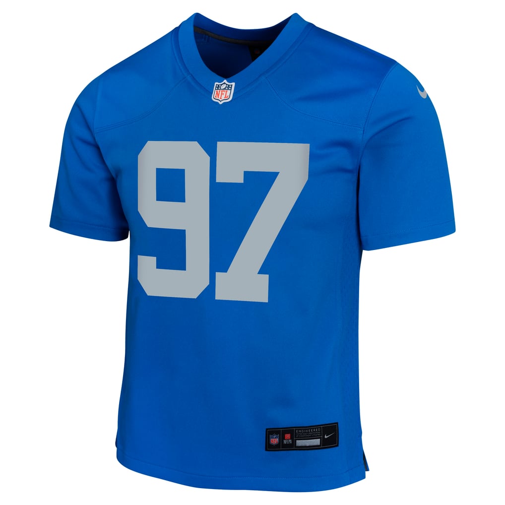 Youth Detroit Lions Aidan Hutchinson Blue Game Jersey