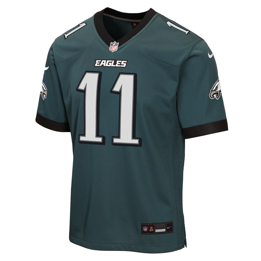 Youth Philadelphia Eagles A.J. Brown Midnight Green Team Game Jersey