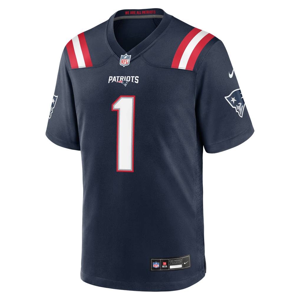 Youth New England Patriots A.J. Brown Navy Team Game Jersey
