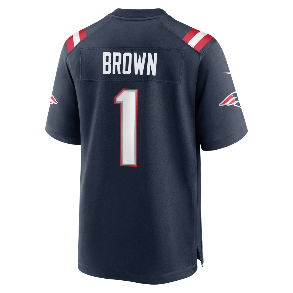 Youth New England Patriots A.J. Brown Navy Team Game Jersey