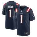 Youth New England Patriots A.J. Brown Navy Team Game Jersey