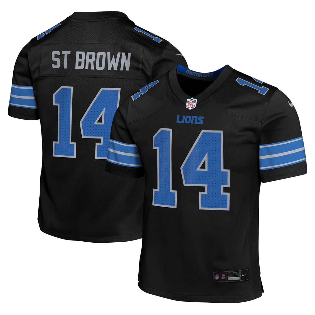 Youth Detroit Lions Amon-Ra St. Brown Black Game Jersey