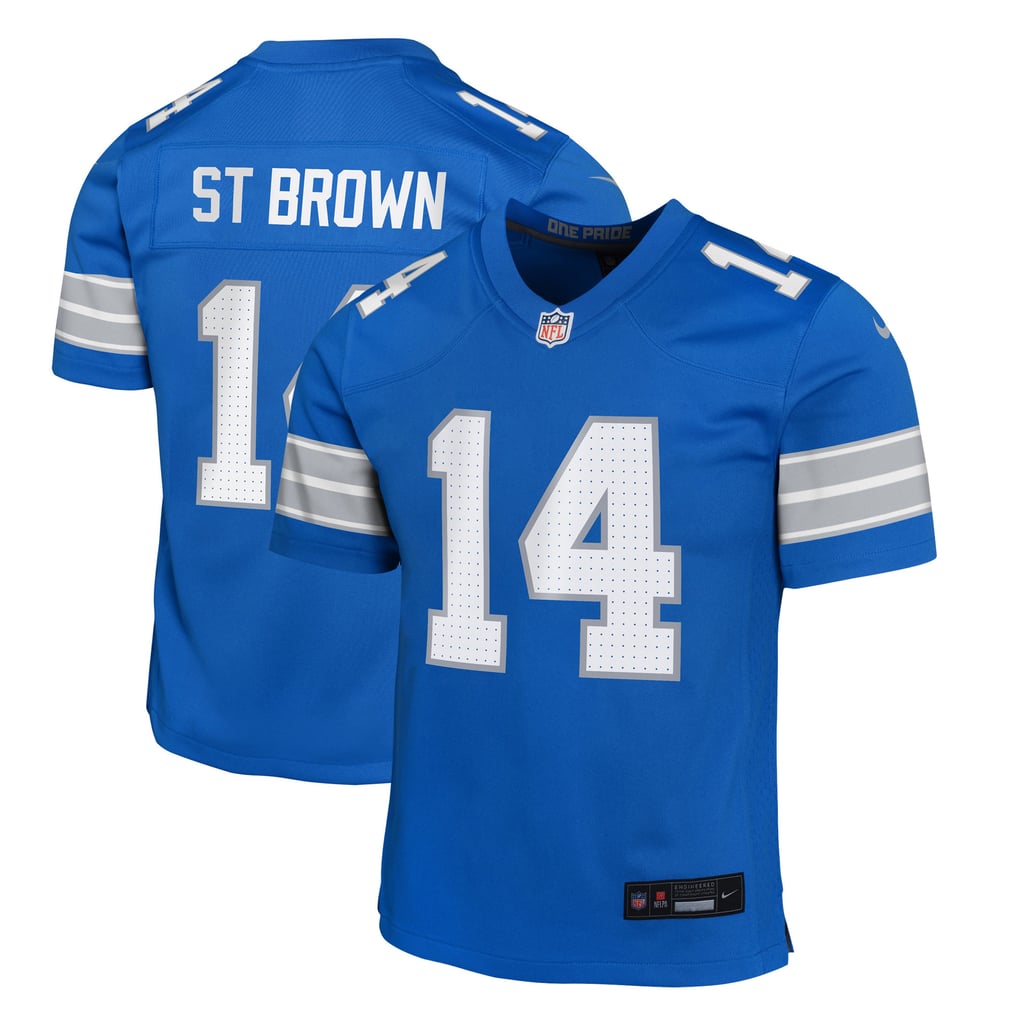 Youth Detroit Lions Amon-Ra St. Brown Blue Game Jersey