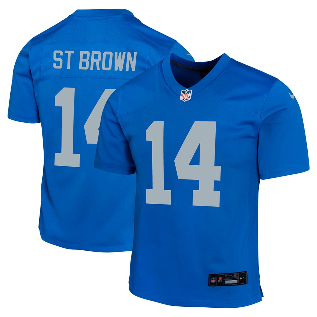 Youth Detroit Lions Amon-Ra St. Brown Blue Game Jersey
