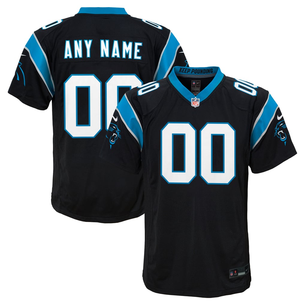Youth Carolina Panthers Black Custom Game Jersey