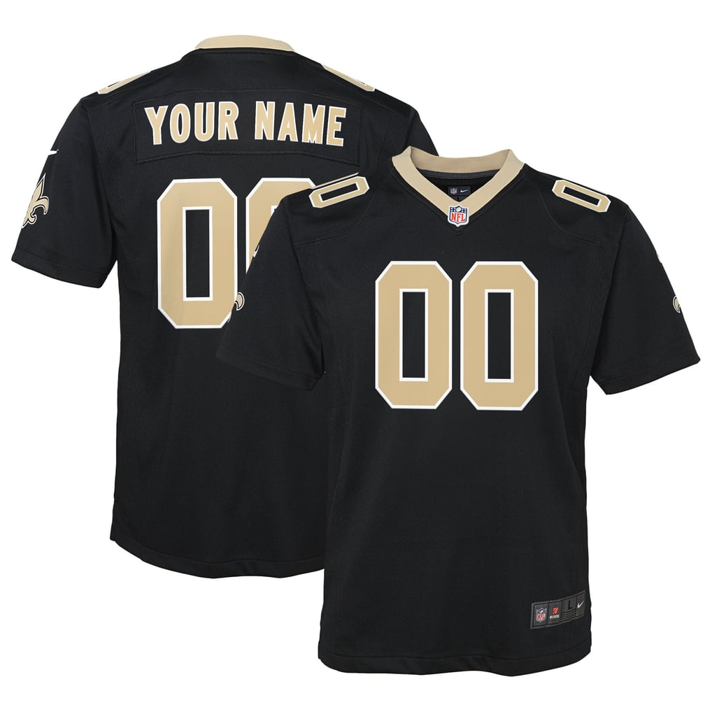 Youth New Orleans Saints Black Custom Game Jersey