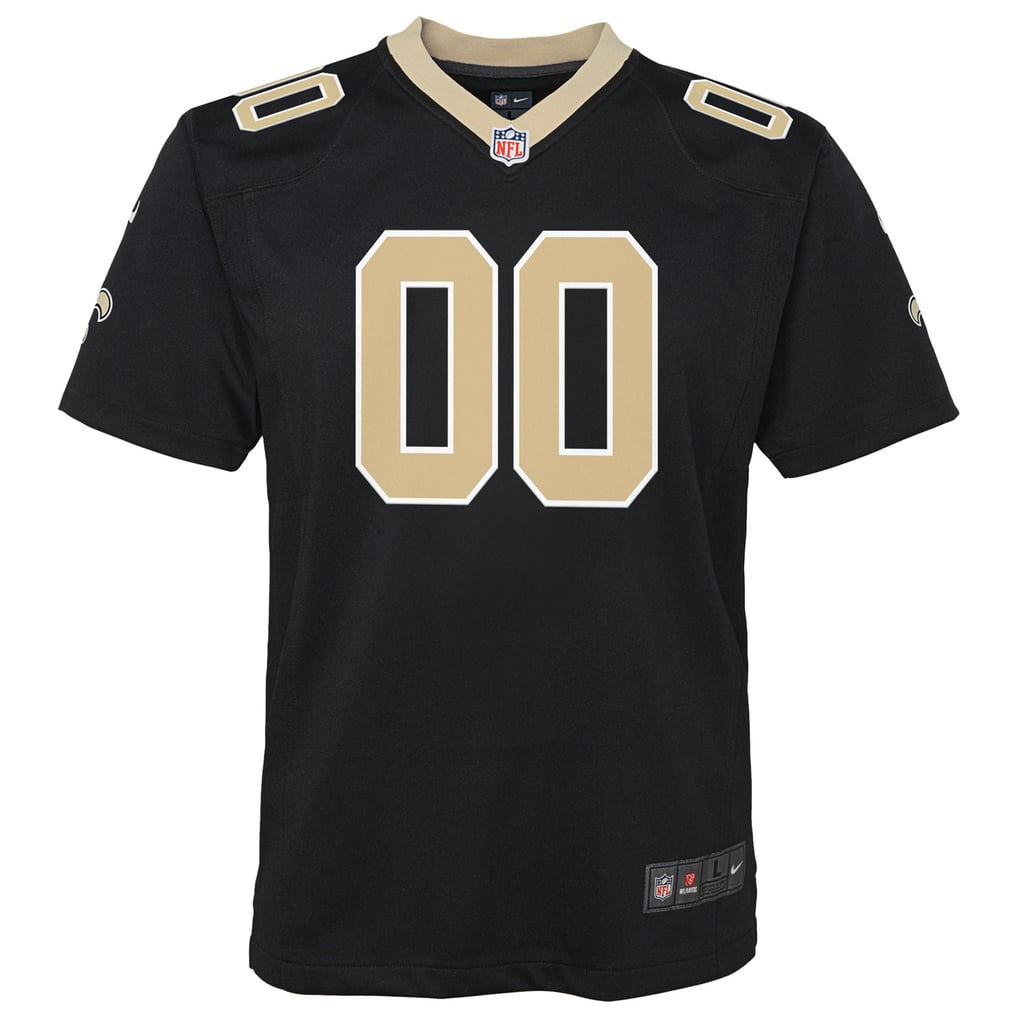 Youth New Orleans Saints Black Custom Game Jersey