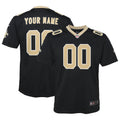 Youth New Orleans Saints Black Custom Game Jersey