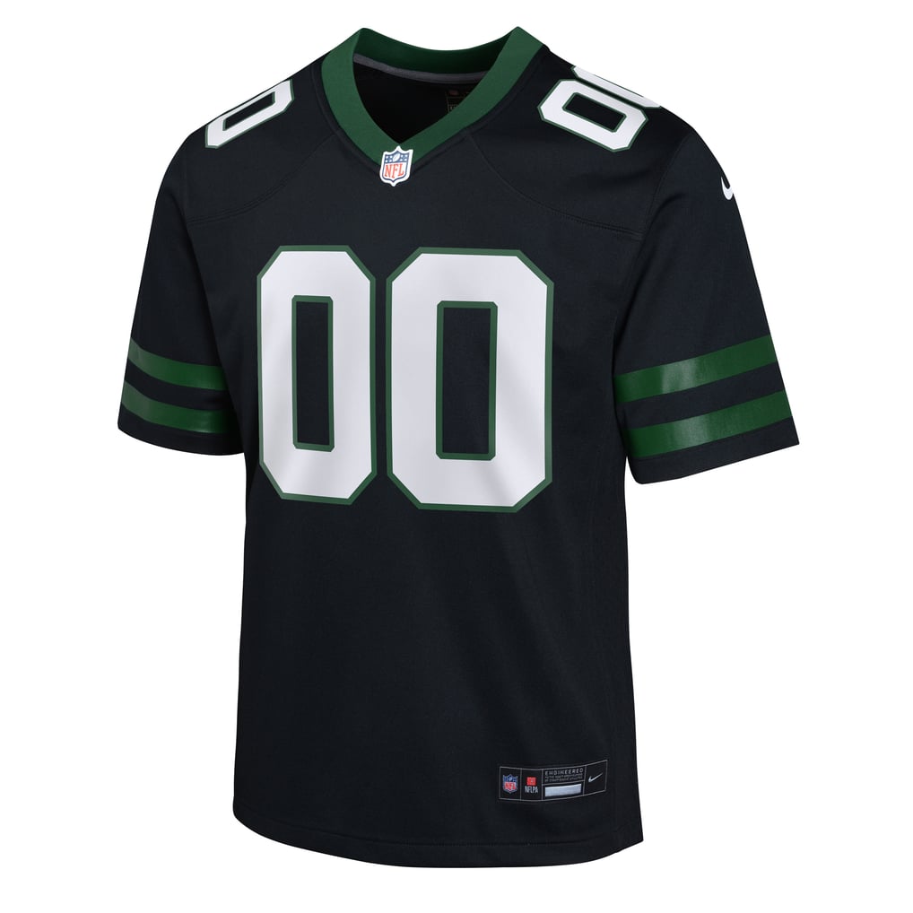 Youth New York Jets Black Alternate Custom Game Jersey